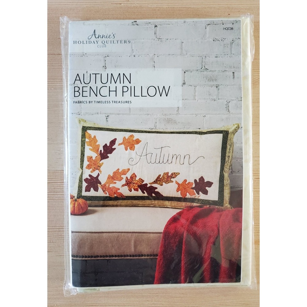 Annies Holiday Quilter Autumn Bench Pillow Quilt Applique Kit Timeless Treasures